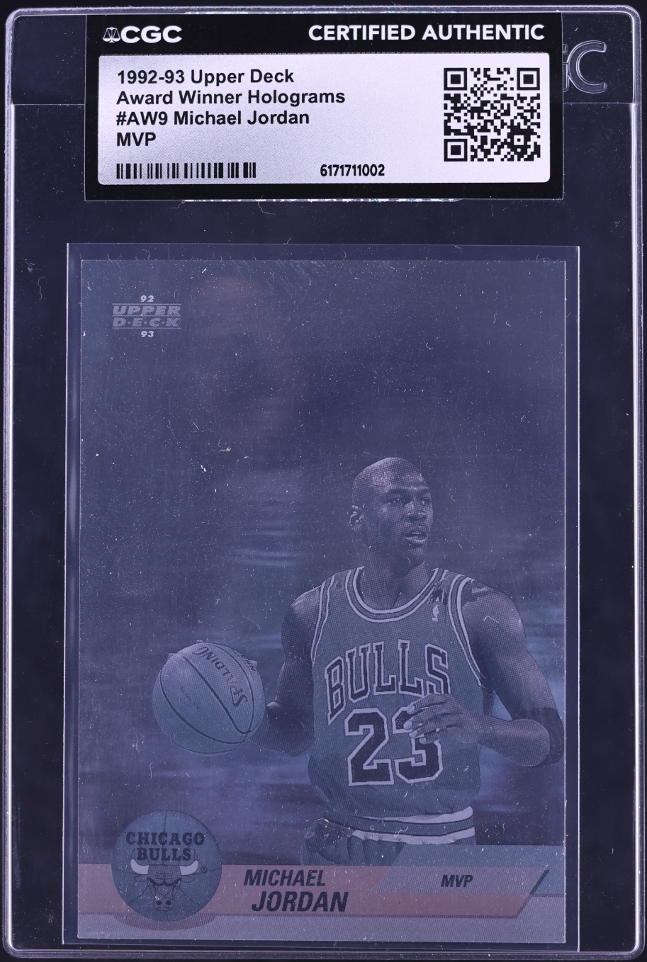 1992 Upper Deck Award Winner Holograms MVP Michael Jordan #AW9 CGC AUTH