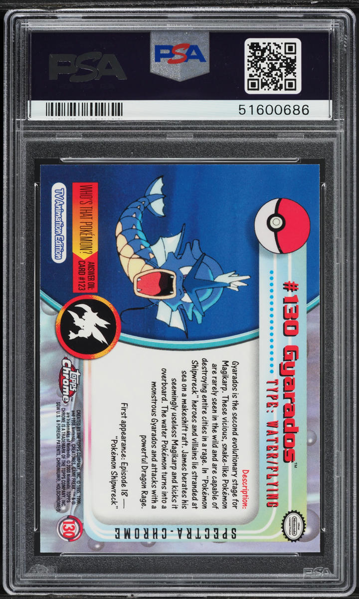 2000 Topps Chrome Pokemon Series 2 Spectra Gyarados #130 PSA 10 GEM MINT