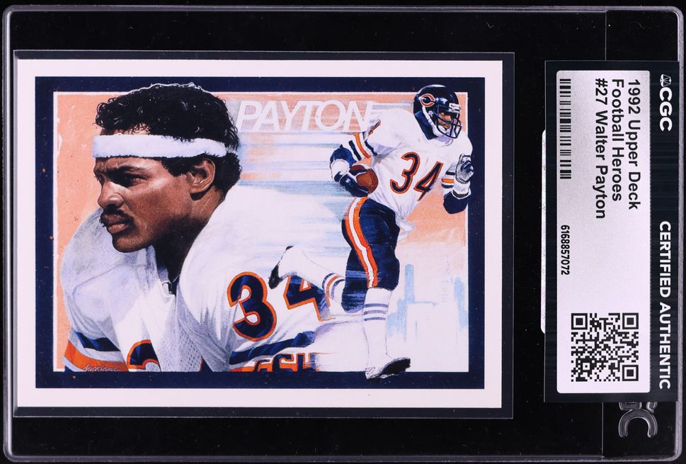 1992 Upper Deck Football Heroes Walter Payton #27 CGC AUTH