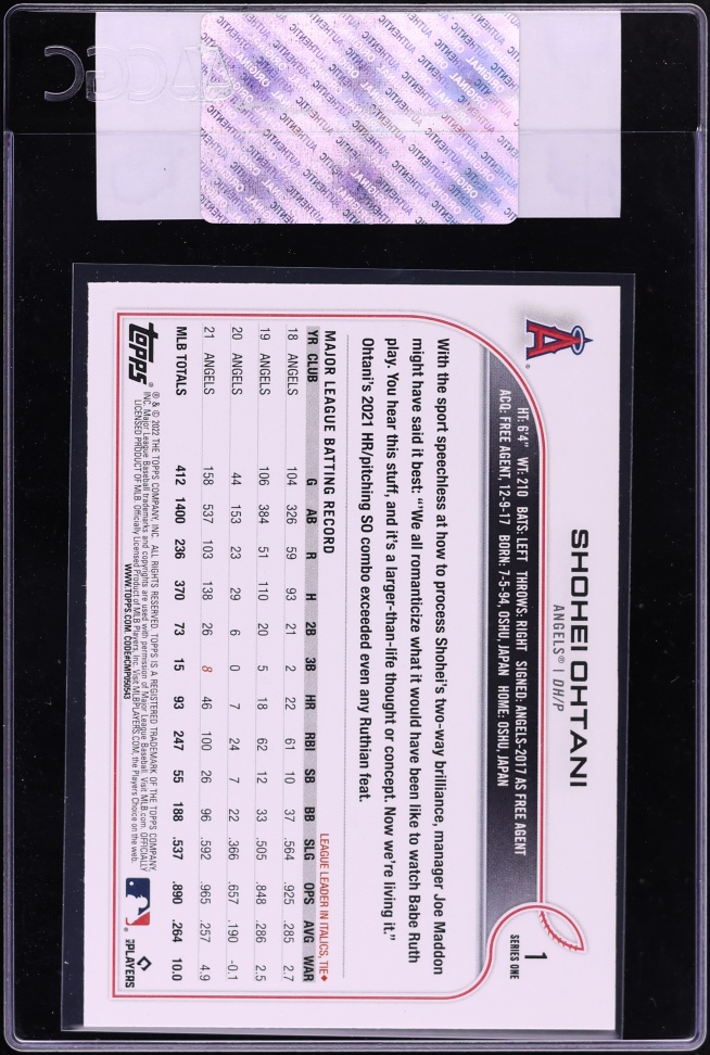 2022 Topps Shohei Ohtani #1 CGC AUTH