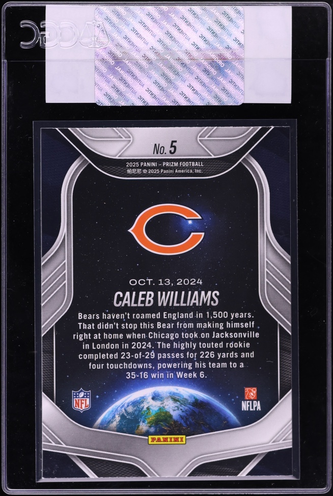 2025 Panini Prizm Global Reach Caleb Williams #5 CGC AUTH