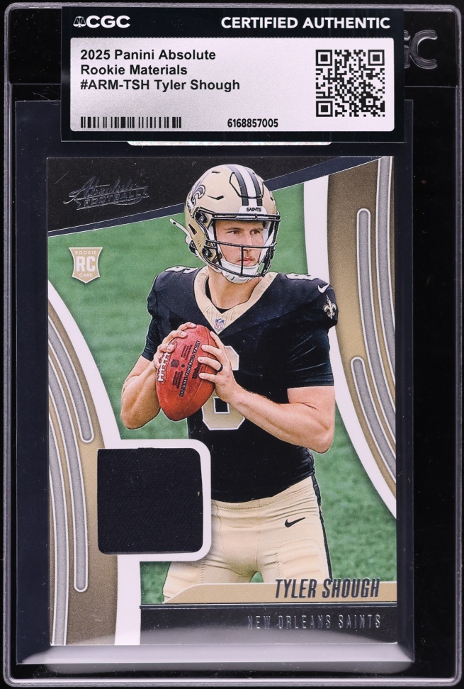 2025 Absolute Football Tyler Shough ROOKIE PATCH #ARM-TSH CGC AUTH