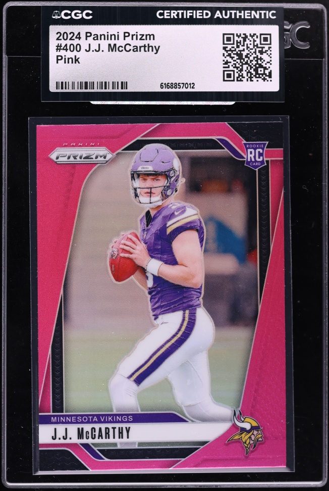 2024 Panini Prizm Pink J.J. McCarthy ROOKIE #400 CGC AUTH