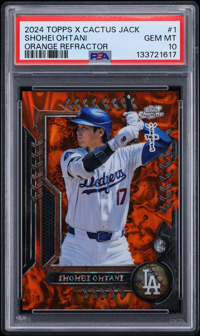 2024 Topps Cosmic Chrome X Cactus Jack Orange Refractor Shohei Ohtani /25 #1 PSA 10 GEM MINT
