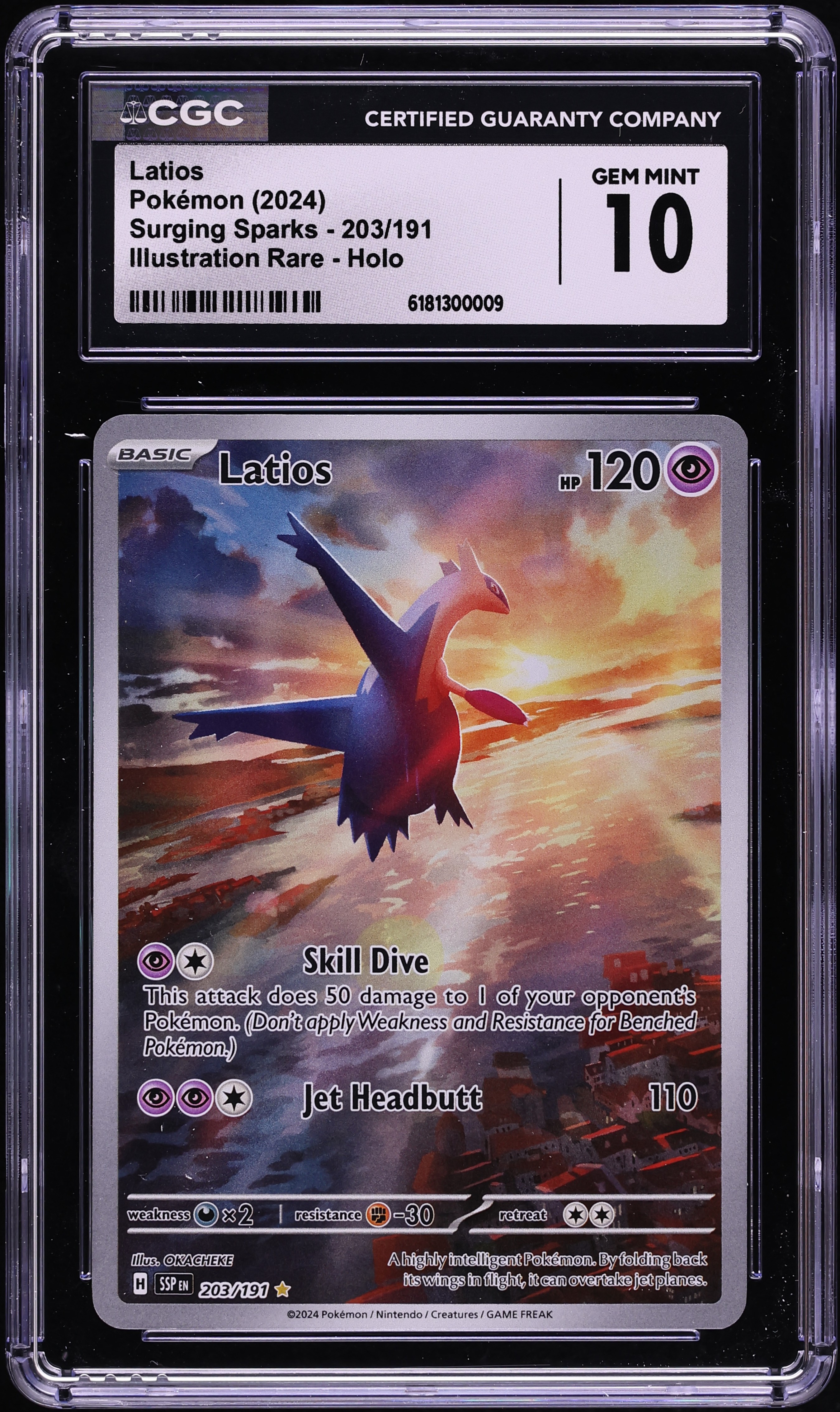 2024 Pokemon Scarlet & Violet Surging Sparks IR Latios #203 CGC 10 GEM MINT