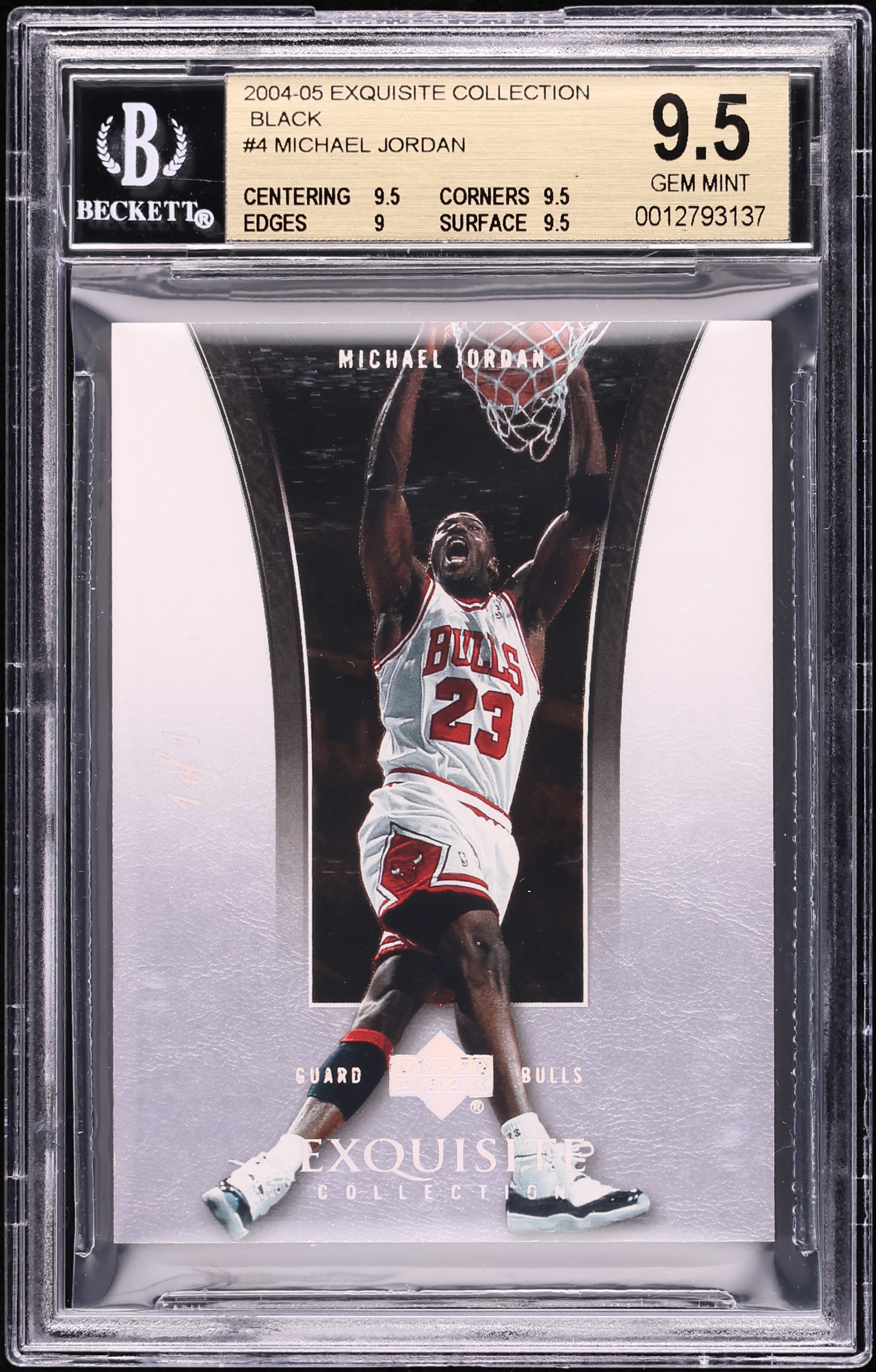 2004 Exquisite Collection Black Michael Jordan 1/1 #4 BGS 9.5 GEM