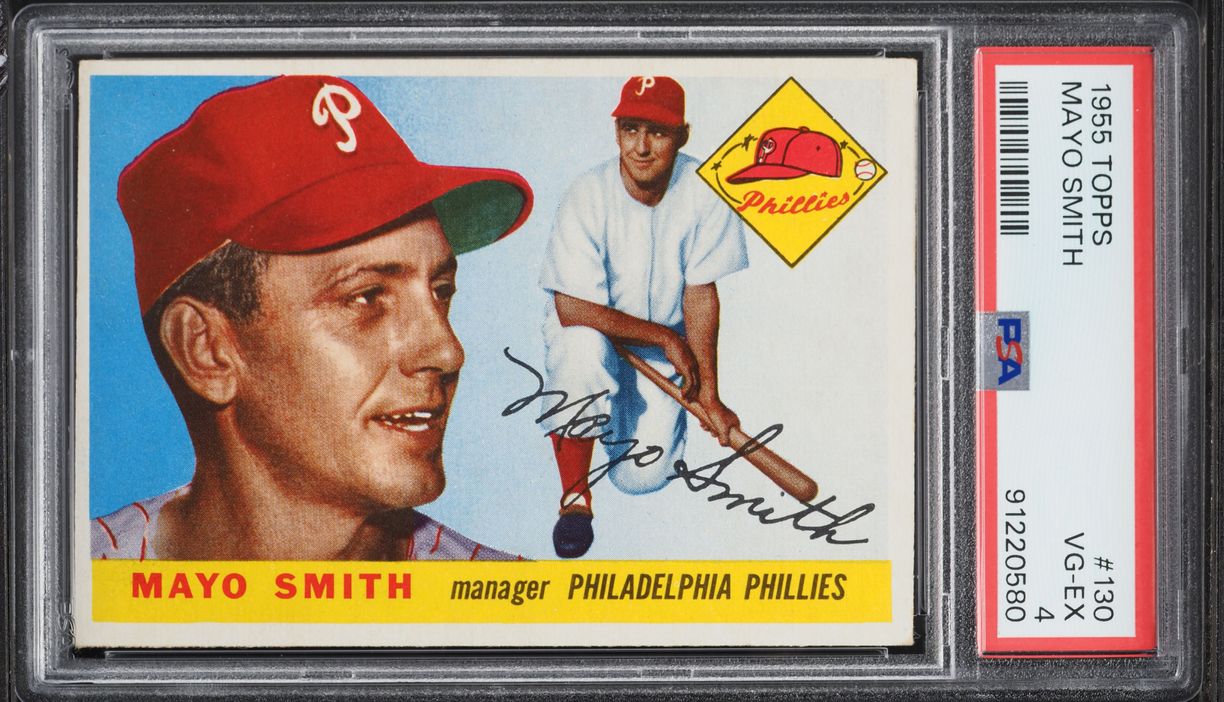 1955 Topps Mayo Smith ROOKIE #130 PSA 4 VGEX