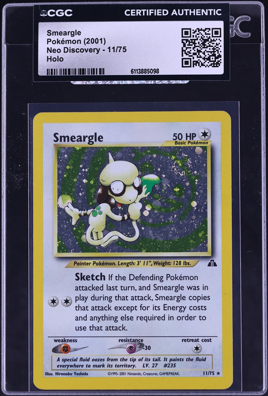 2001 Pokemon Neo Discovery Holo Smeargle #11 CGC AUTH