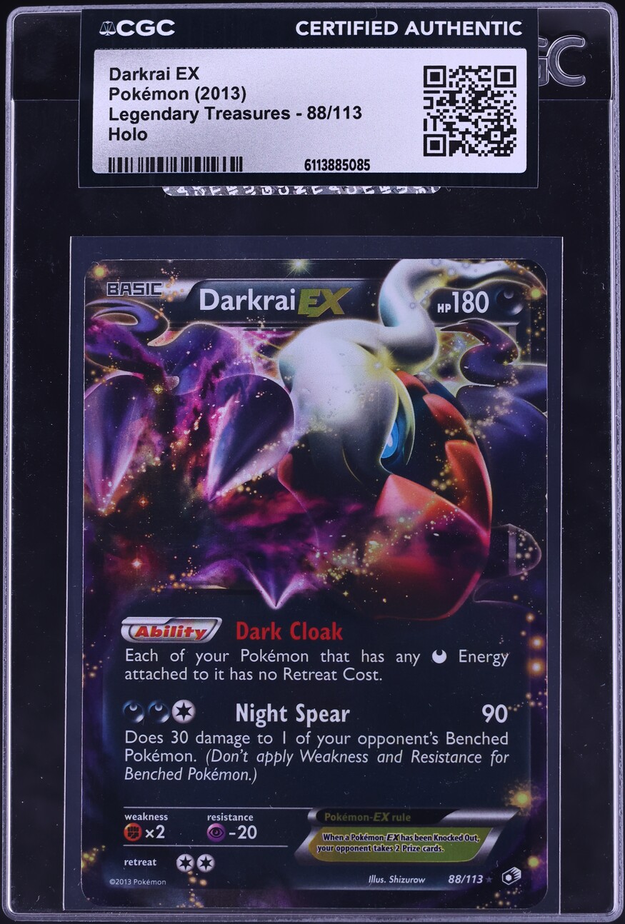 2013 Pokemon Black & White Legendary Treasures Holo Darkrai EX #88 CGC AUTH