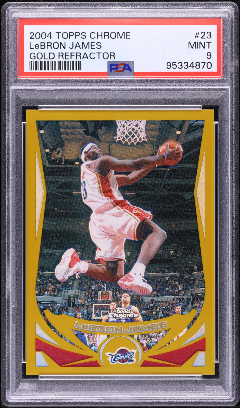 2004 Topps Chrome Gold Refractor LeBron James /99 #23 PSA 9 MINT