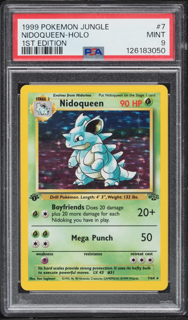 1999 Pokemon Jungle 1st Edition Holo Nidoqueen #7 PSA 9 MINT