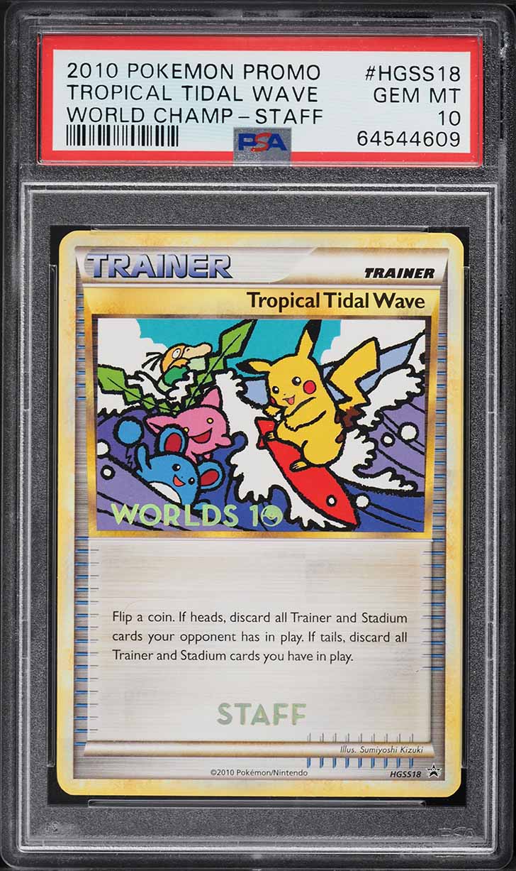 2010 Pokemon World Championships Promo Staff Tropical Tidal Wave #HGSS18 PSA 10