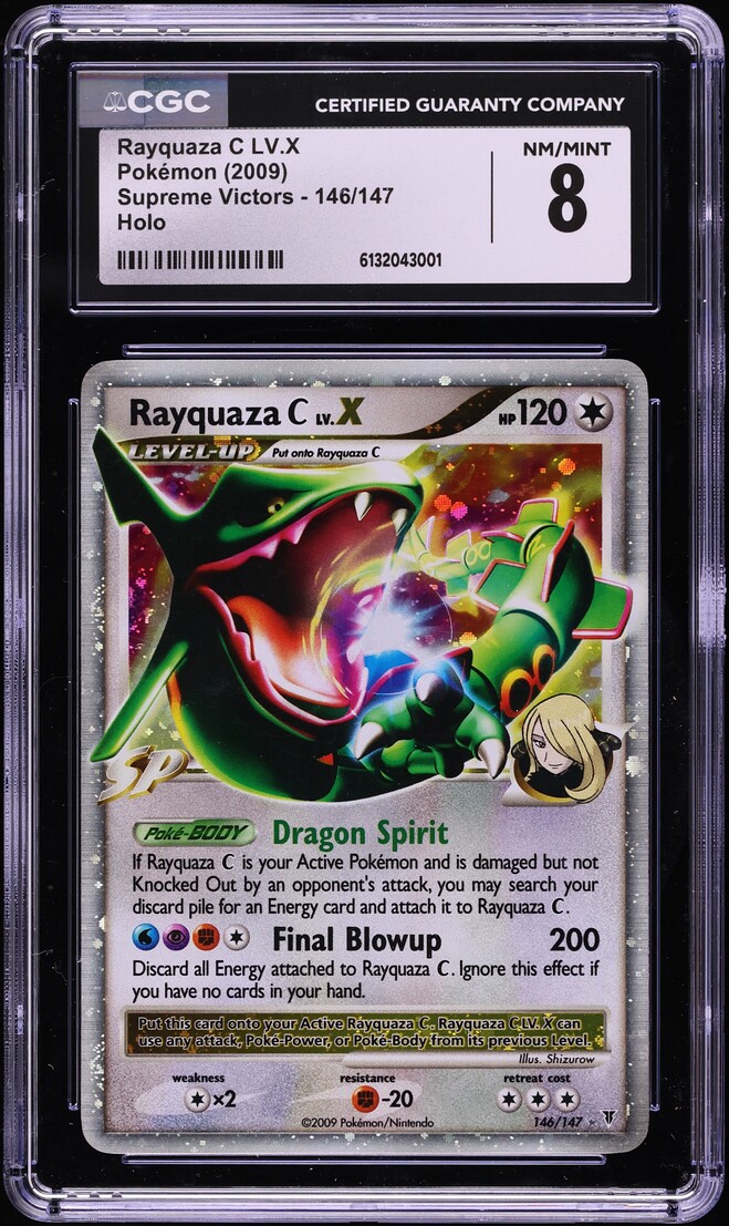 2009 Pokemon Platinum Supreme Victors Holo Rayquaza C Lv.X #146 CGC 8 NM-MT