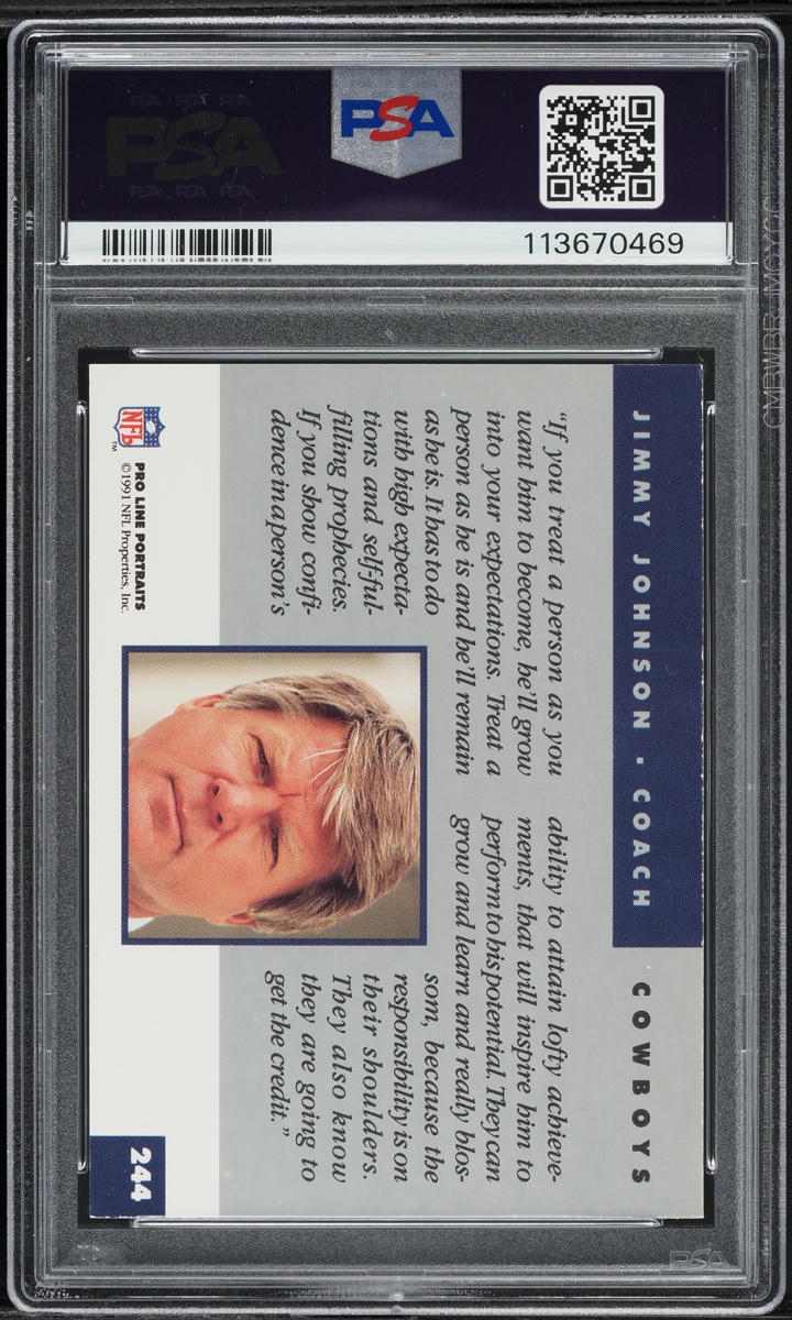 1991 Proline Portraits Jimmy Johnson #244 PSA 8 NM-MT
