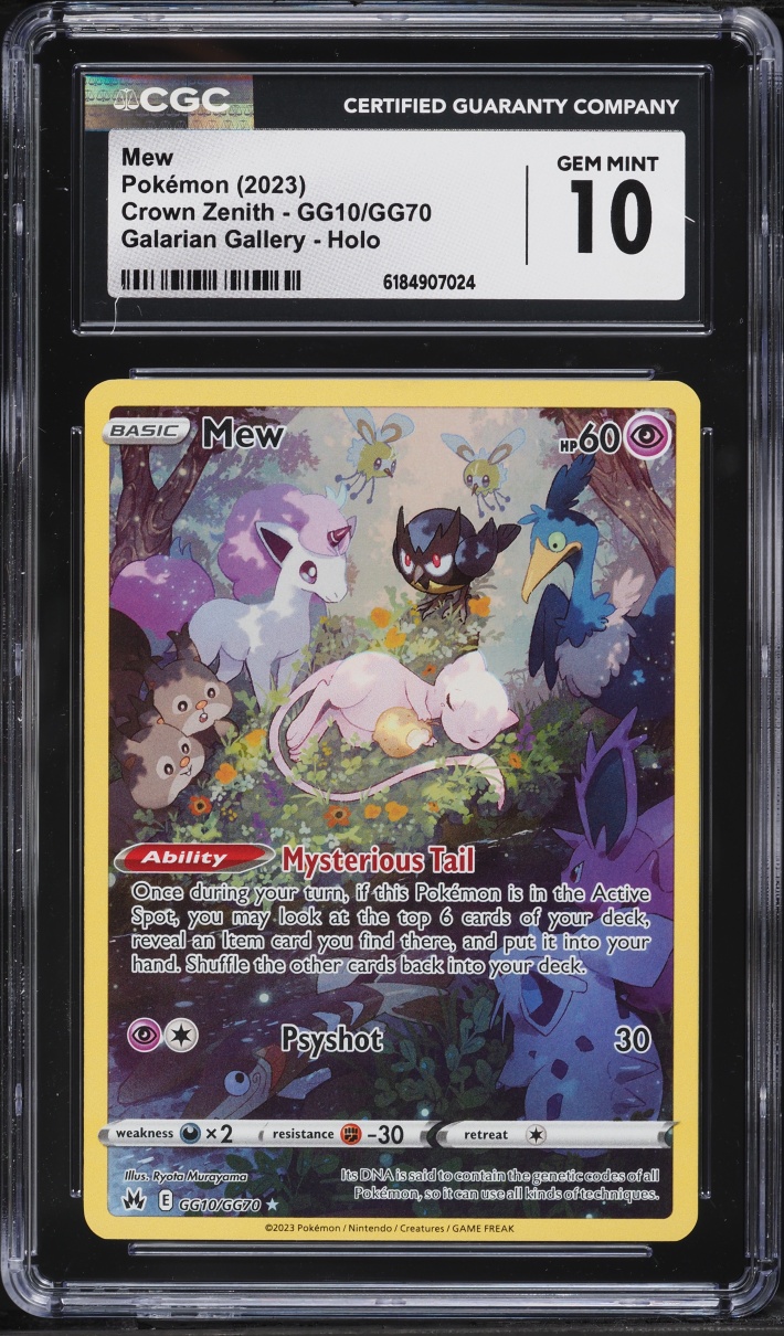 2023 Pokemon Sword & Shield Crown Zenith Galarian Gallery Full Art Mew #GG10 CGC 10 GEM MINT