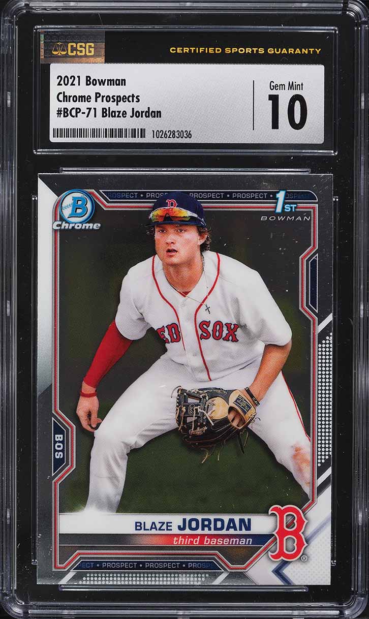 2021 Bowman Chrome Blaze Jordan PROSPECT #BCP-71 CSG 10 GEM MINT