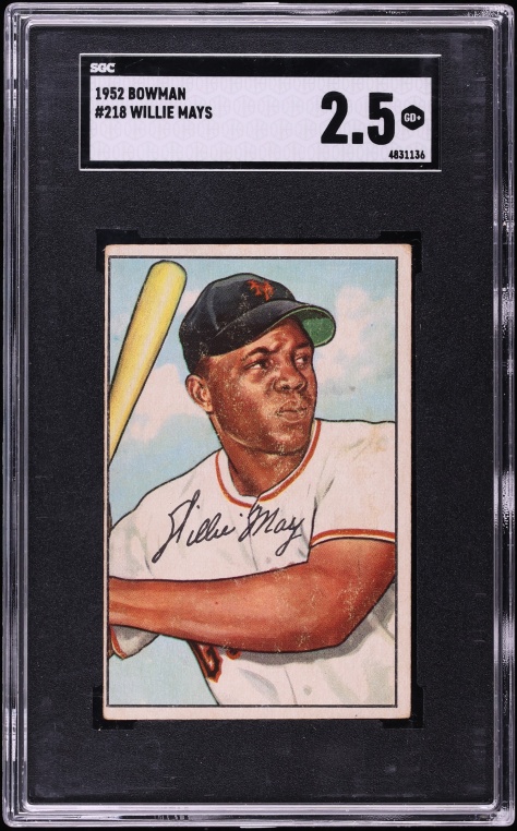 1952 Bowman Willie Mays #218 SGC 2.5 GD+