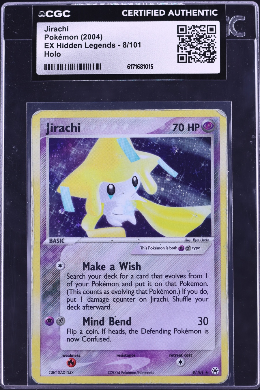 2004 Pokemon EX Hidden Legends Holo Jirachi #8 CGC AUTH