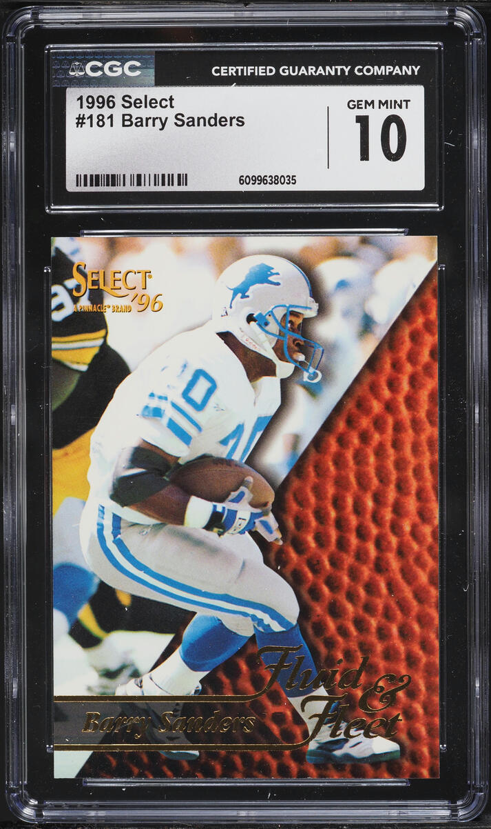 1996 Select Football Barry Sanders #181 CGC 10 GEM MINT