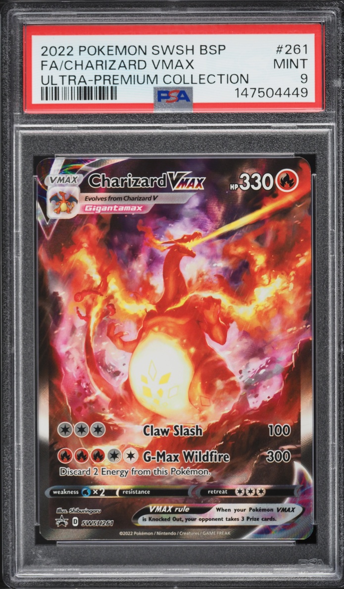 2022 Pokemon Sword & Shield Promo Ultra Premium Full Art Charizard VMAX #SWSH261 PSA 9 MINT