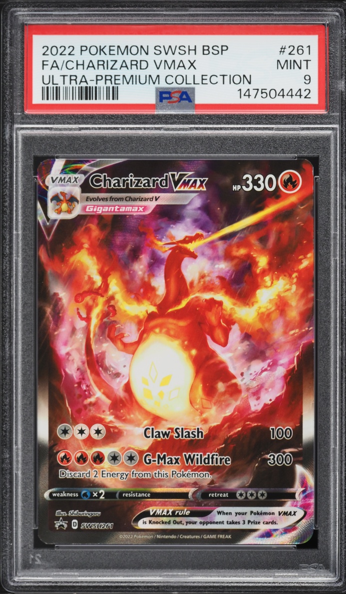 2022 Pokemon Sword & Shield Promo Ultra Premium Full Art Charizard VMAX #261 PSA 9 MINT