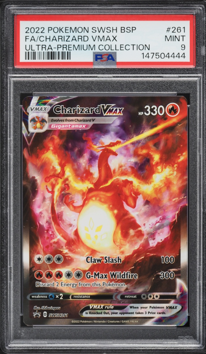 2022 Pokemon Sword & Shield Promo Ultra Premium Full Art Charizard VMAX #261 PSA 9 MINT