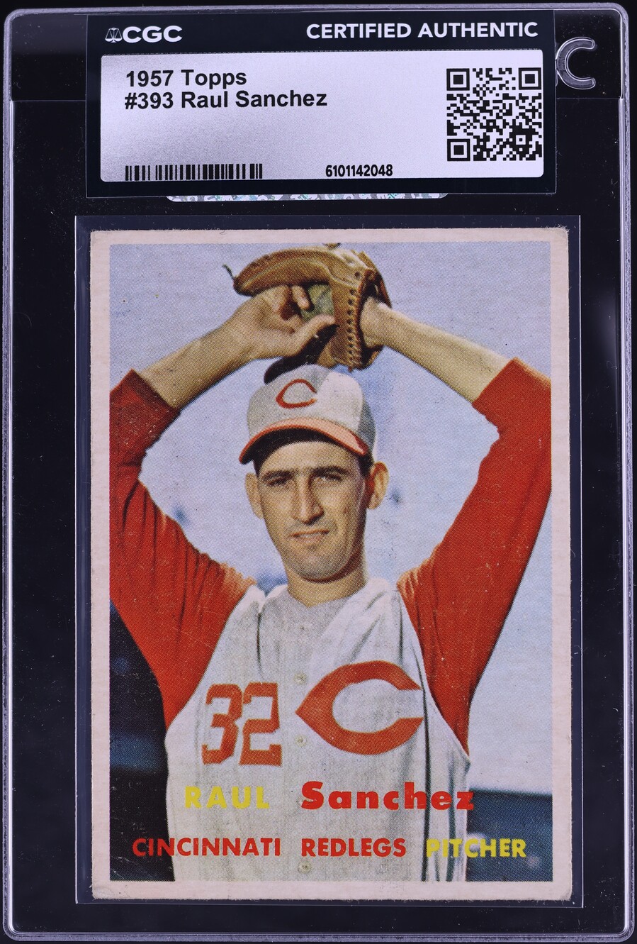 1957 Topps Raul Sanchez ROOKIE #393 CGC AUTH