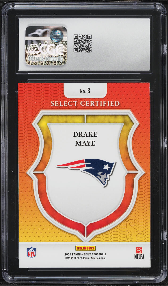 2024 Select Certified Drake Maye ROOKIE #3 CGC 10 GEM MINT