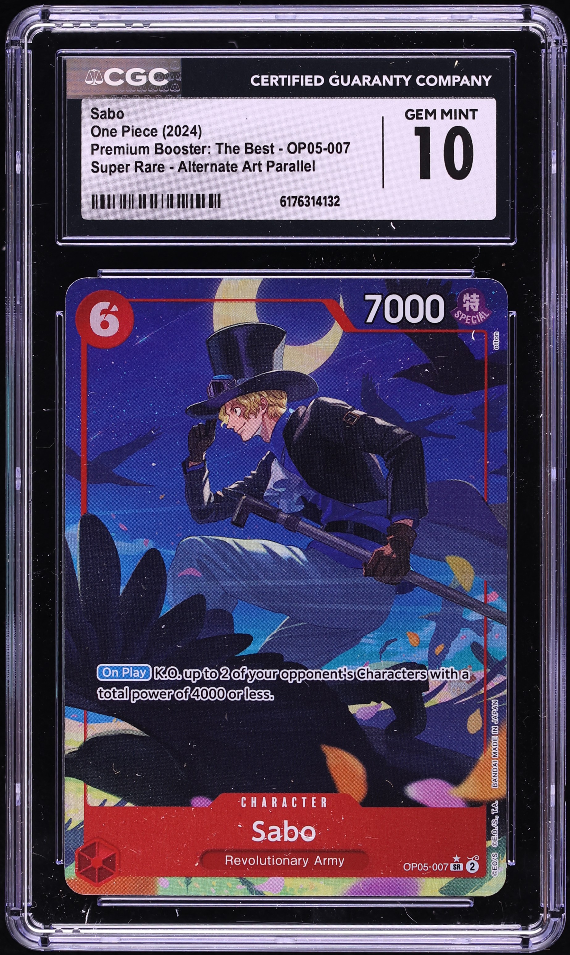 2024 One Piece Premium Booster Best Alt Art Sabo #OP05-007 CGC 10 GEM MINT
