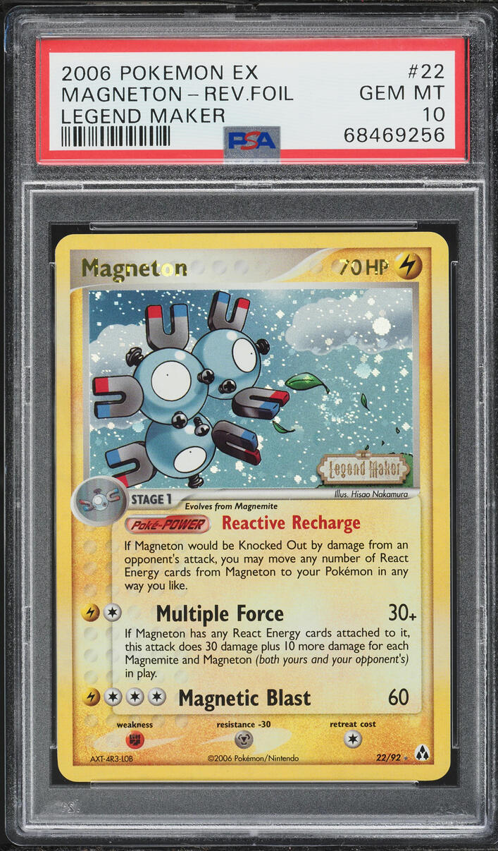 2006 Pokemon EX Legend Maker Reverse Holo Magneton #22 PSA 10 GEM MINT