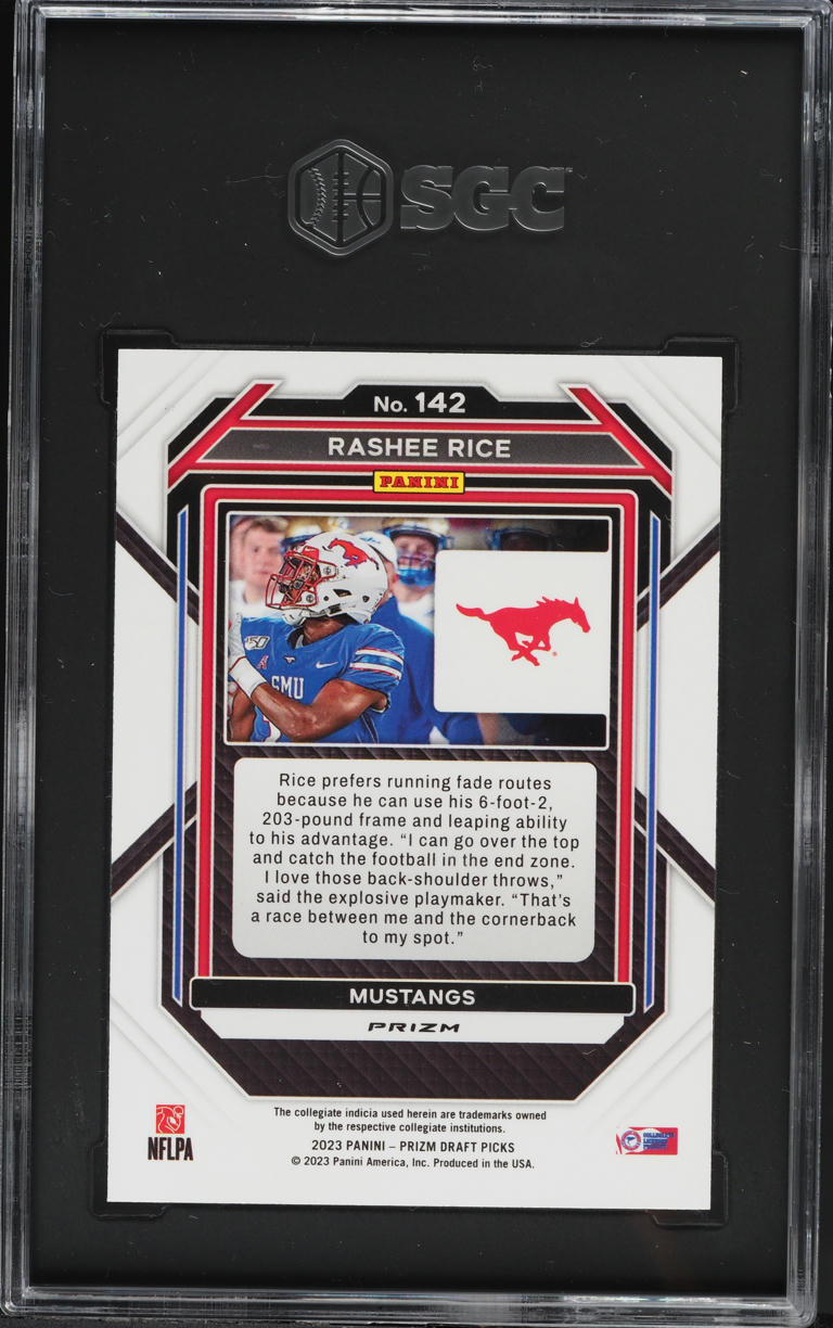 2023 Panini Prizm Draft Picks Silver Rashee Rice ROOKIE #142 SGC 9 MINT