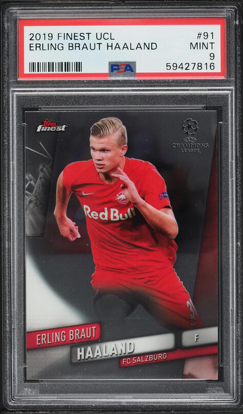 2019 Finest UEFA Prized Footballers Erling Haaland ROOKIE PSA 9