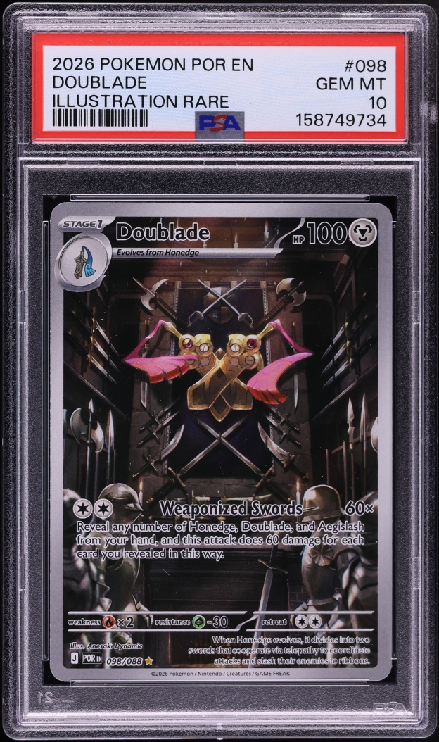 2026 Pokemon Mega Evolution Perfect Order IR Doublade #098 PSA 10 GEM MINT