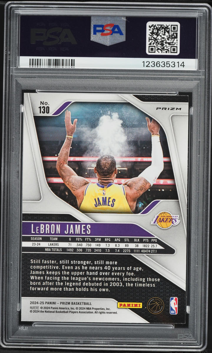 2024 Panini Prizm Red Ice LeBron James #130 PSA 6 EXMT
