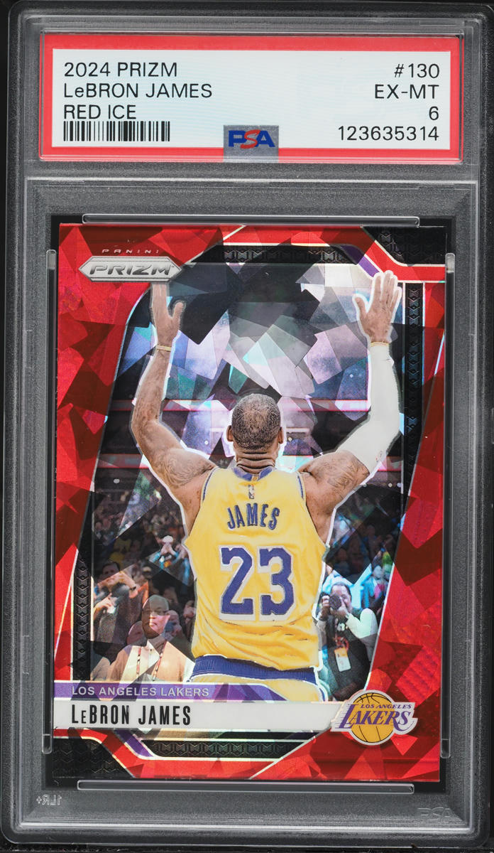 2024 Panini Prizm Red Ice LeBron James #130 PSA 6 EXMT