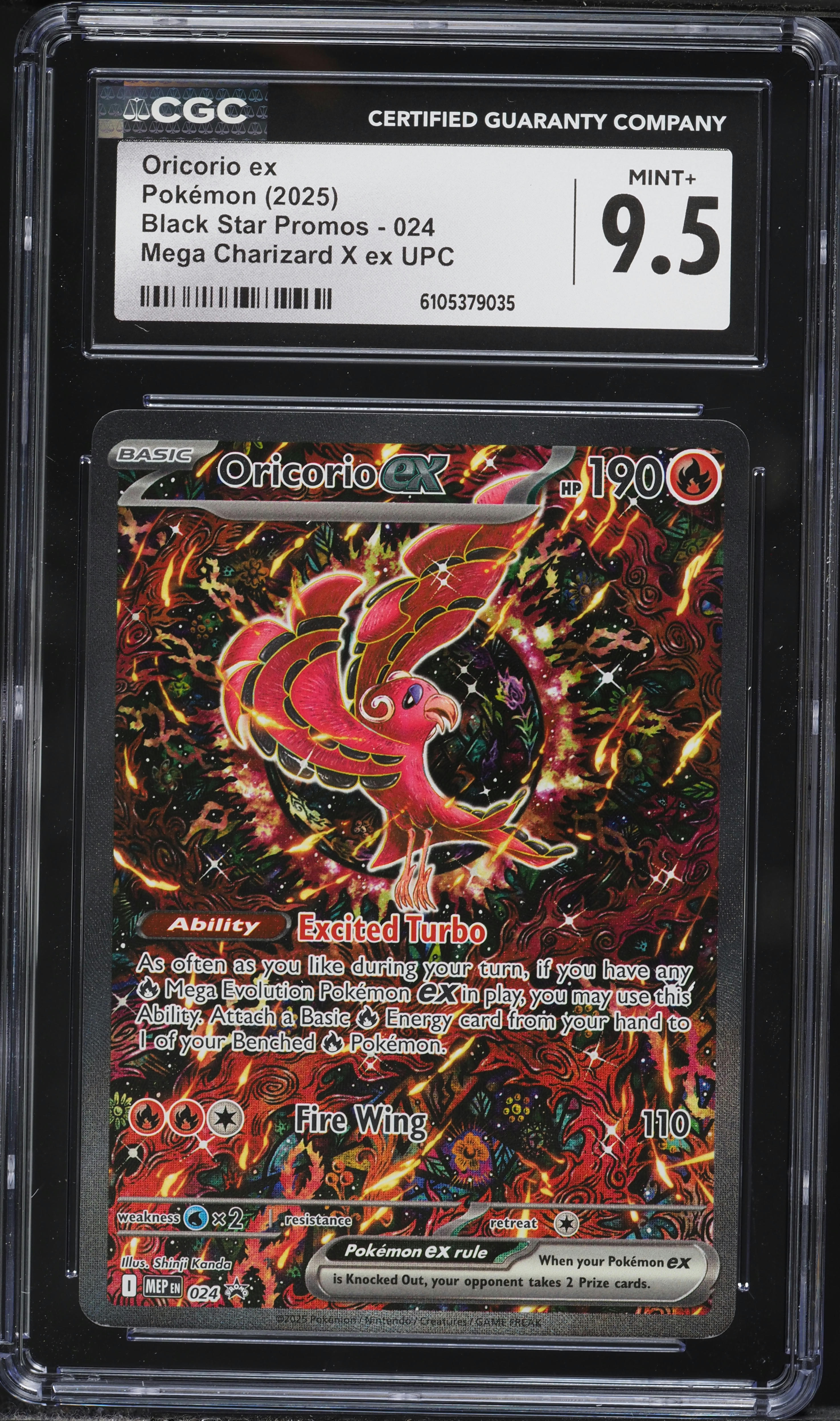 2025 Pokemon Mega Evolution Promo Ultra Premium Alt Art Oricorio EX #24 CGC 9.5 MINT+