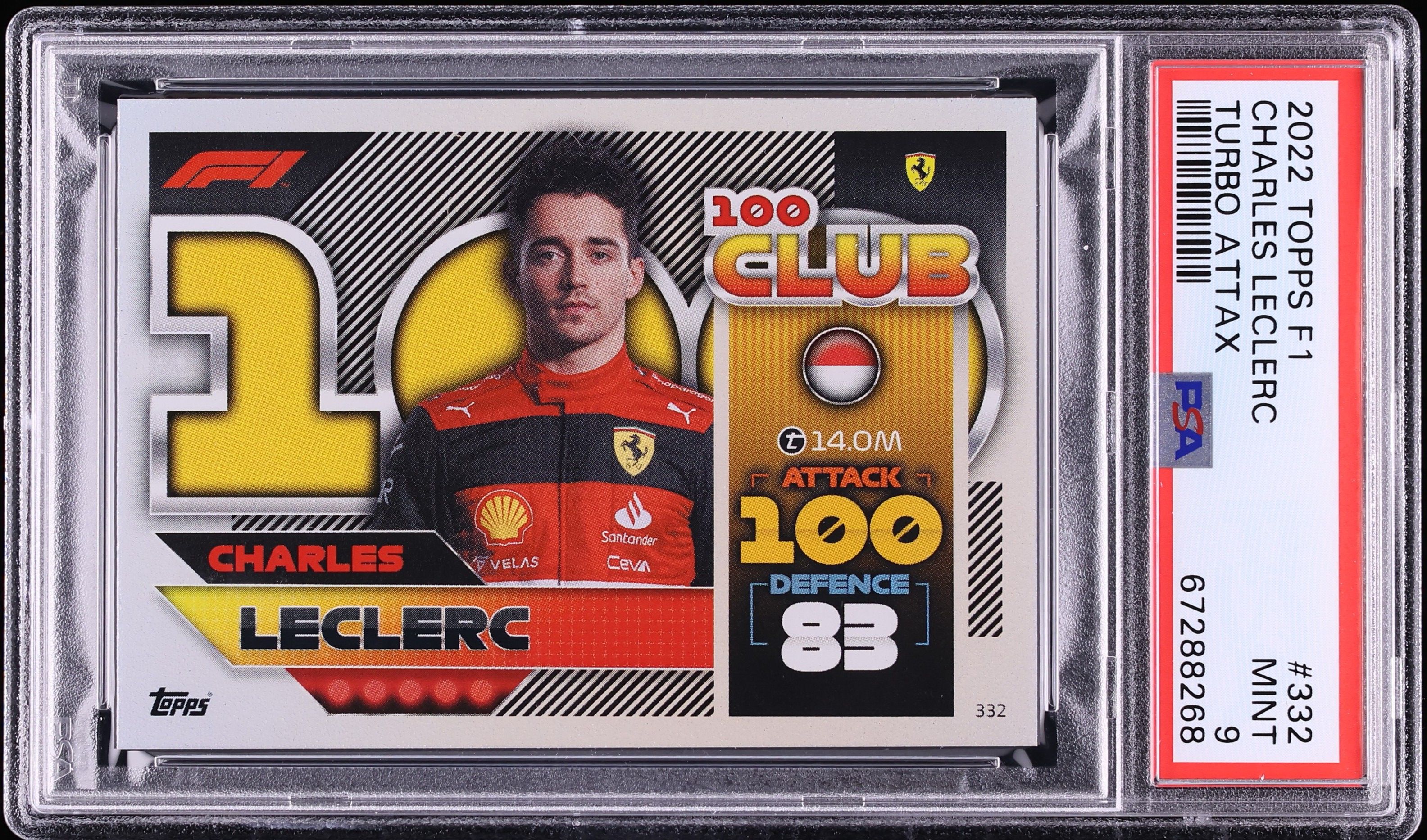 2022 Topps Formula 1 F1 Turbo Attax Charles Leclerc #332 PSA