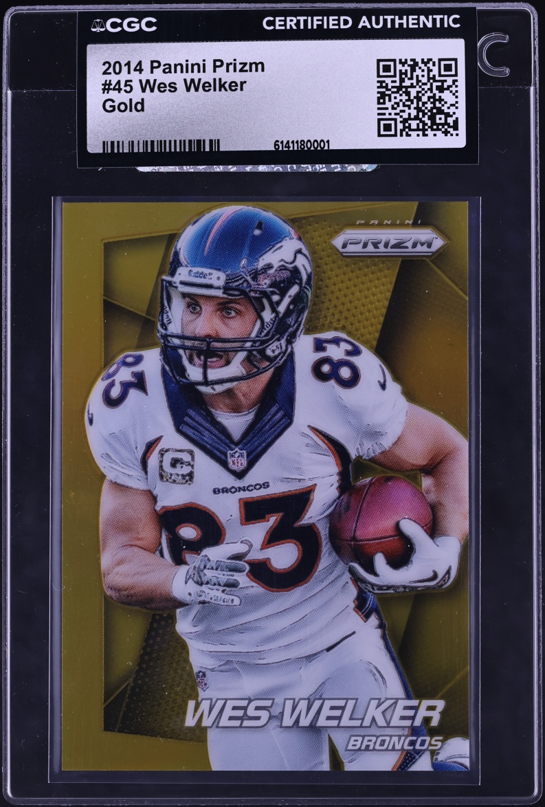 2014 Panini Prizm Gold Wes Welker /10 #45 CGC AUTH - Photo 1