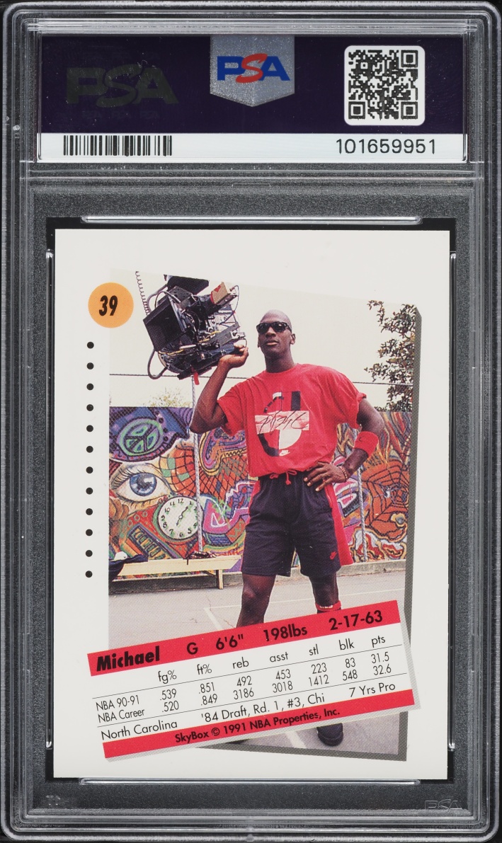 1991 Skybox Basketball Michael Jordan #39 PSA 9 MINT