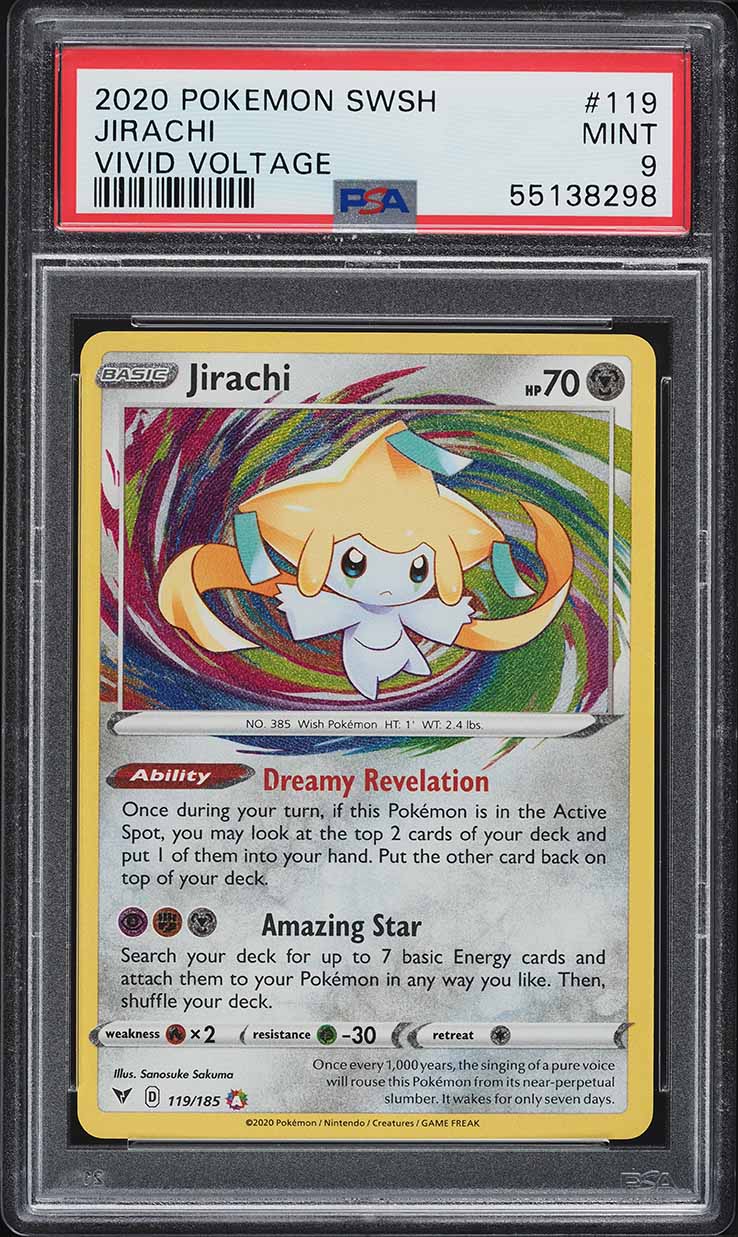 2020 Pokemon Sword & Shield Vivid Voltage Amazing Rare Jirachi #119 PSA 9 MINT