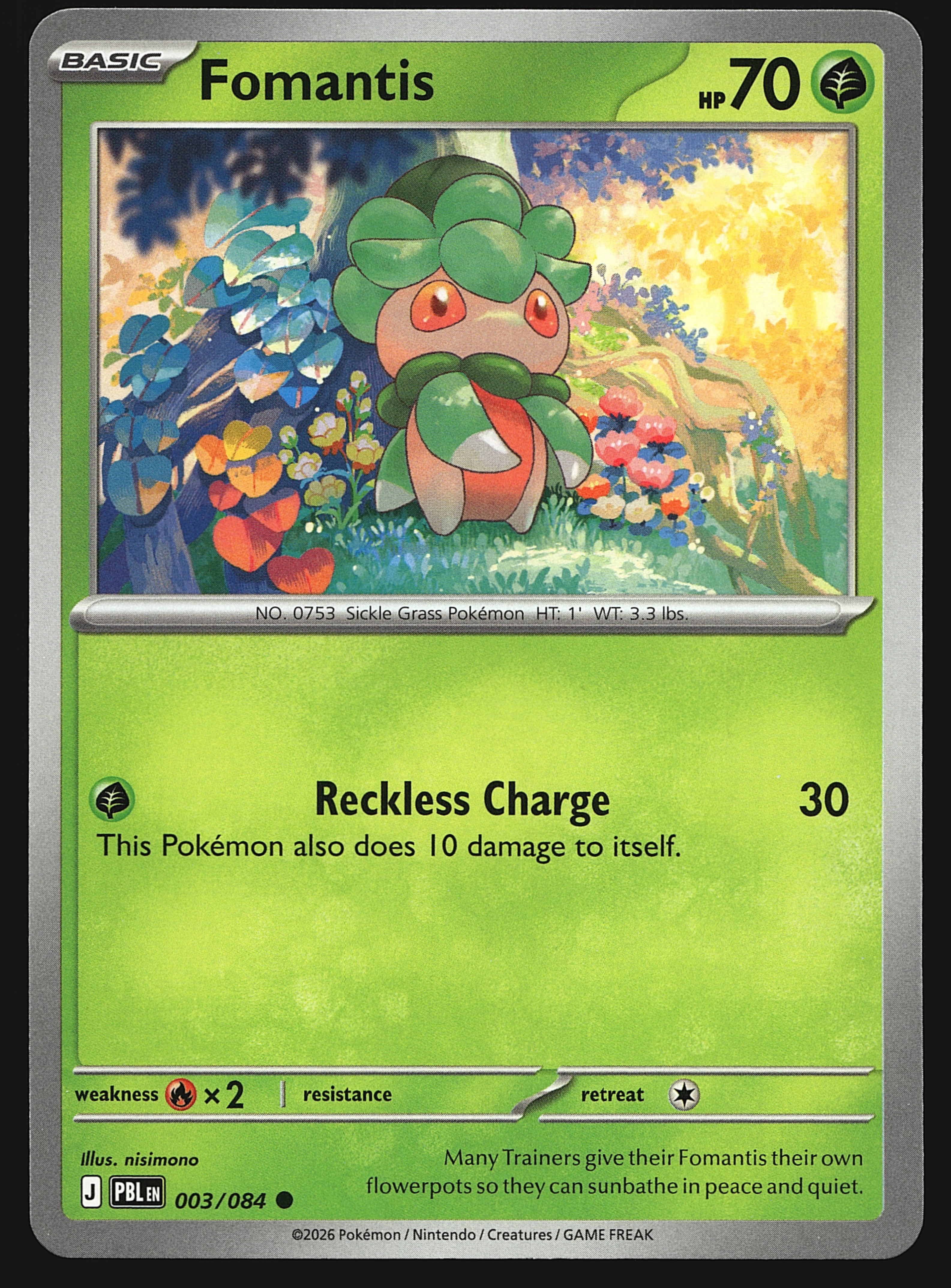 2026 Pokemon Mega Evolution Pitch Black Fomantis #3