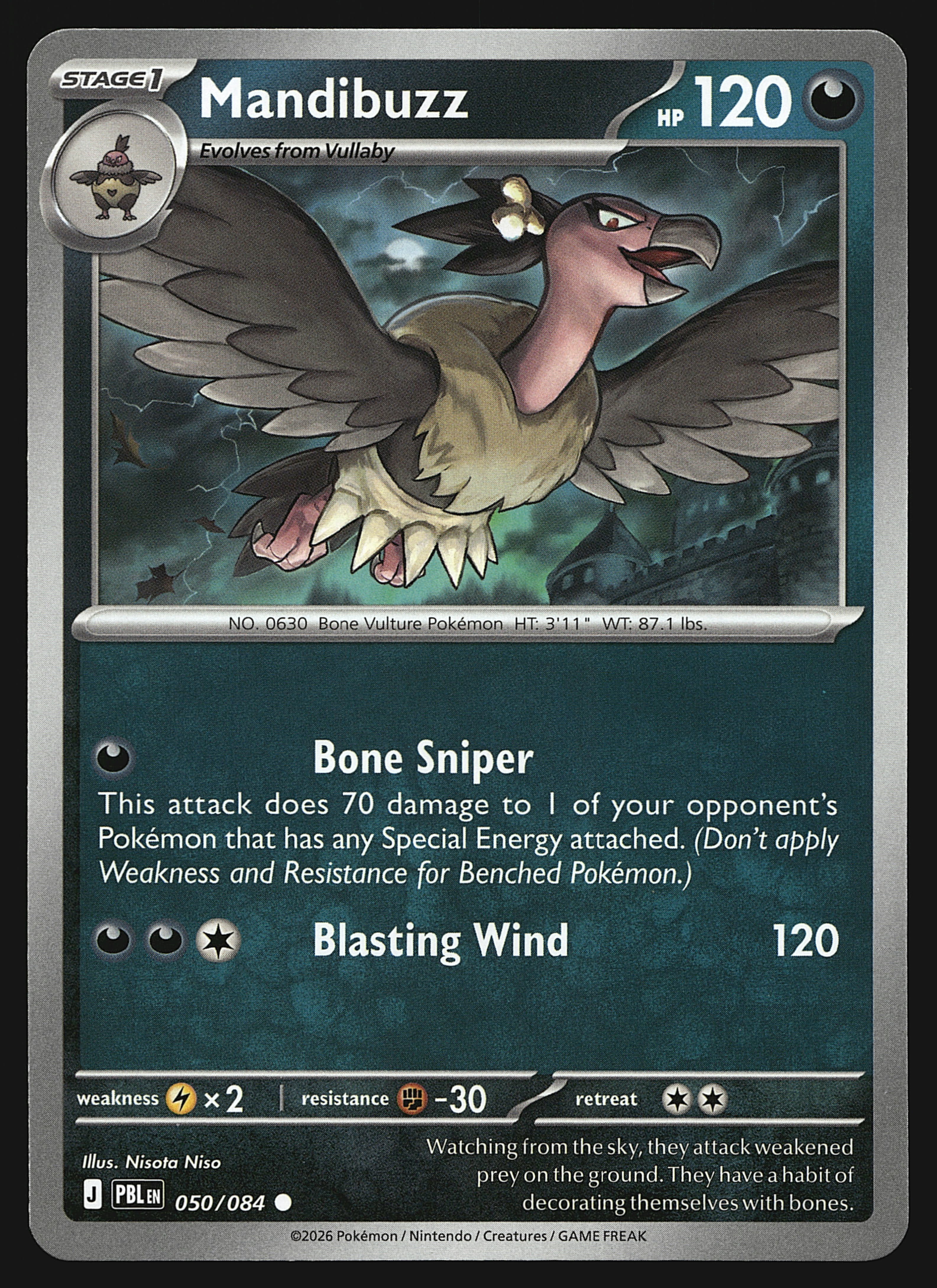 2026 Pokemon Mega Evolution Pitch Black Mandibuzz #50