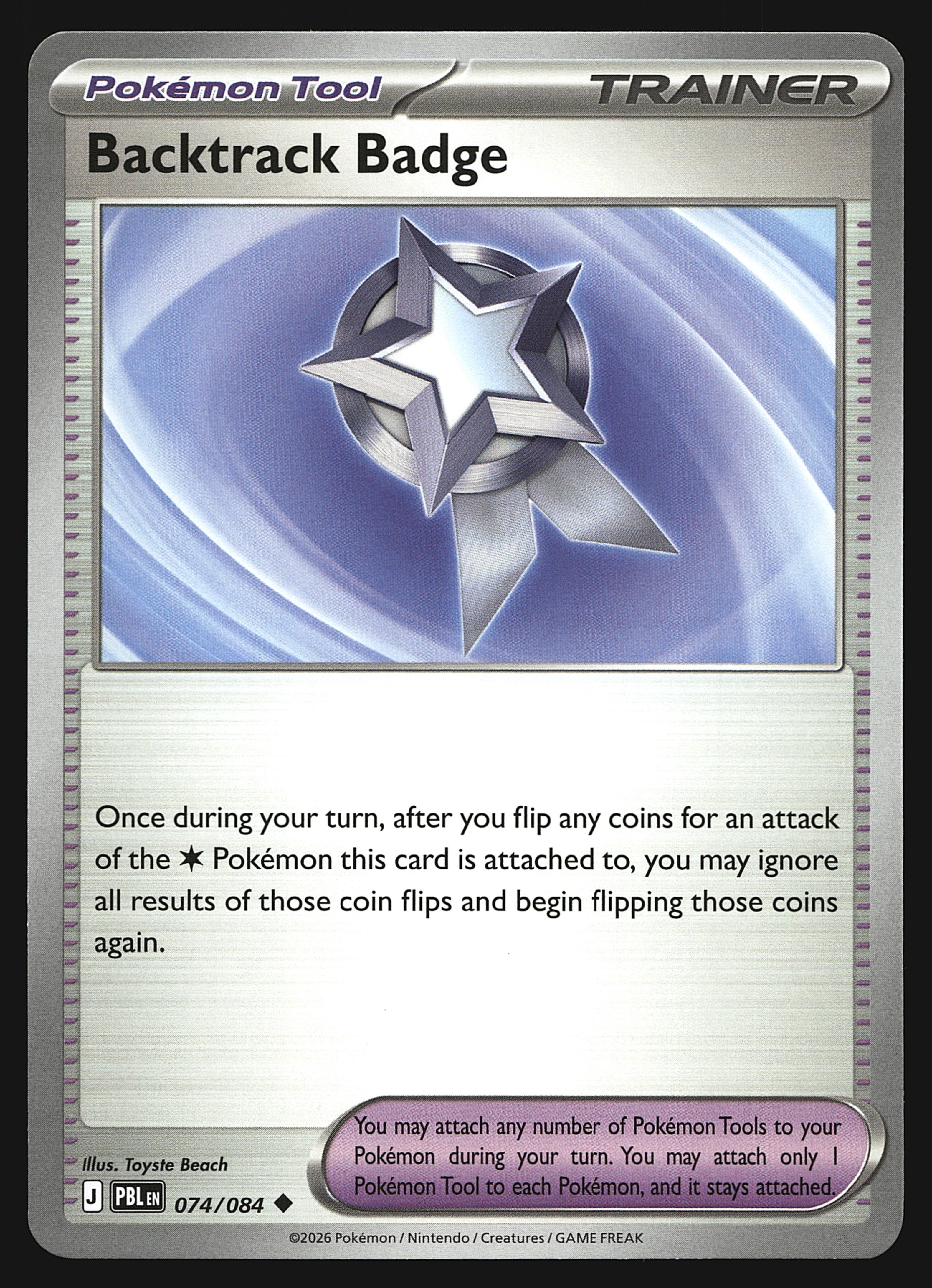 2026 Pokemon Mega Evolution Pitch Black Backtrack Badge #74