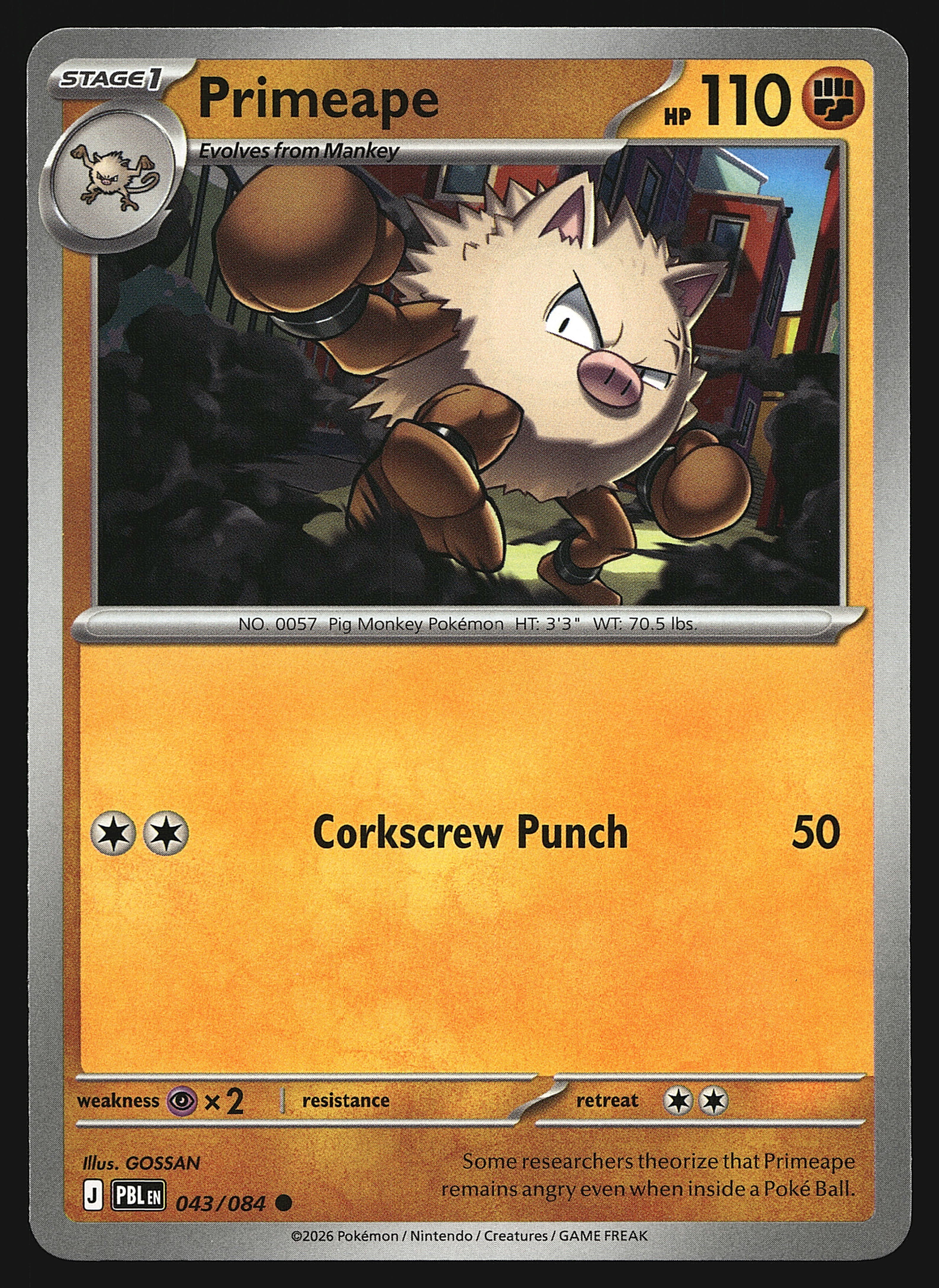 2026 Pokemon Mega Evolution Pitch Black Primeape #43