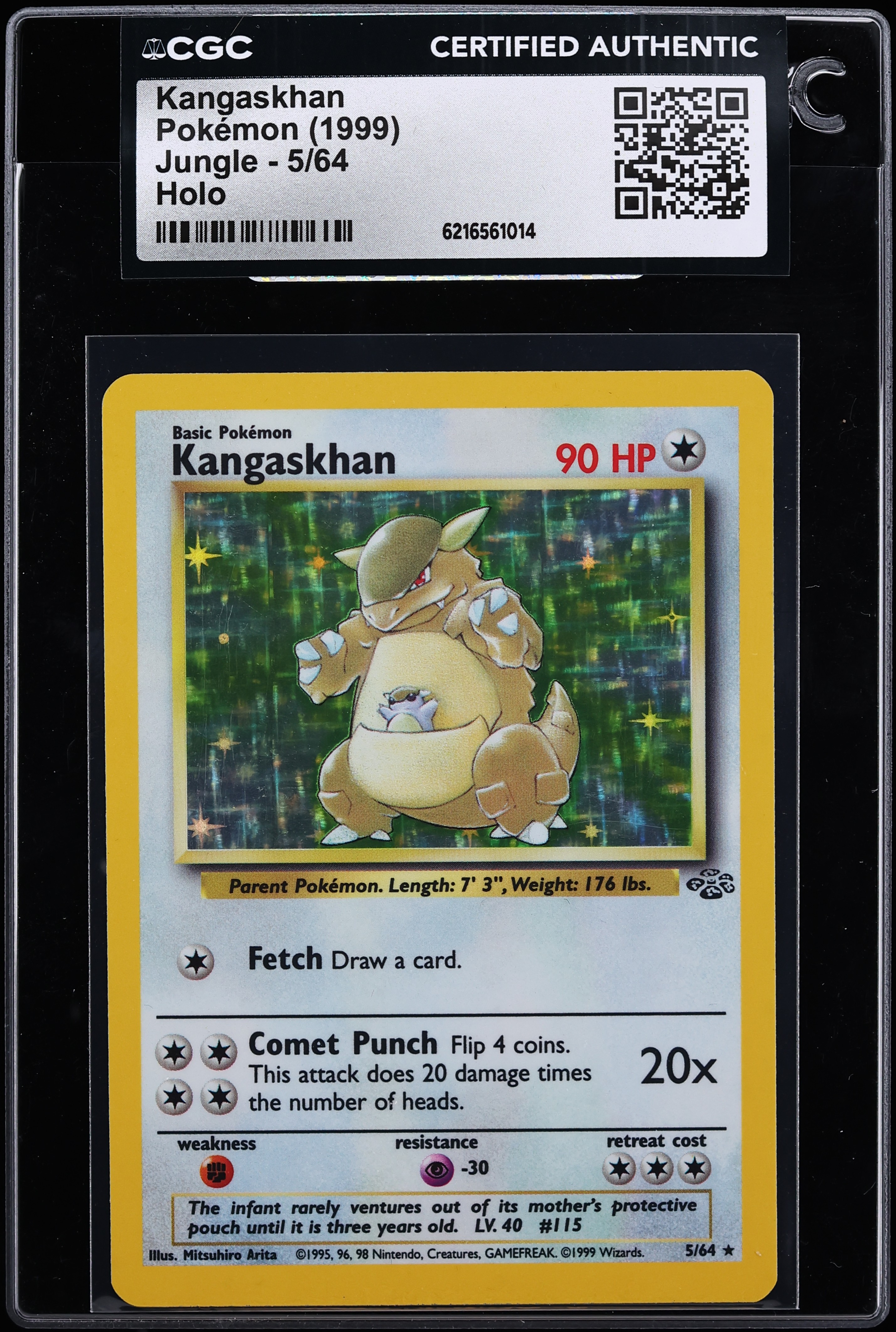 1999 Pokemon Jungle Holo Kangaskhan #5 CGC AUTH