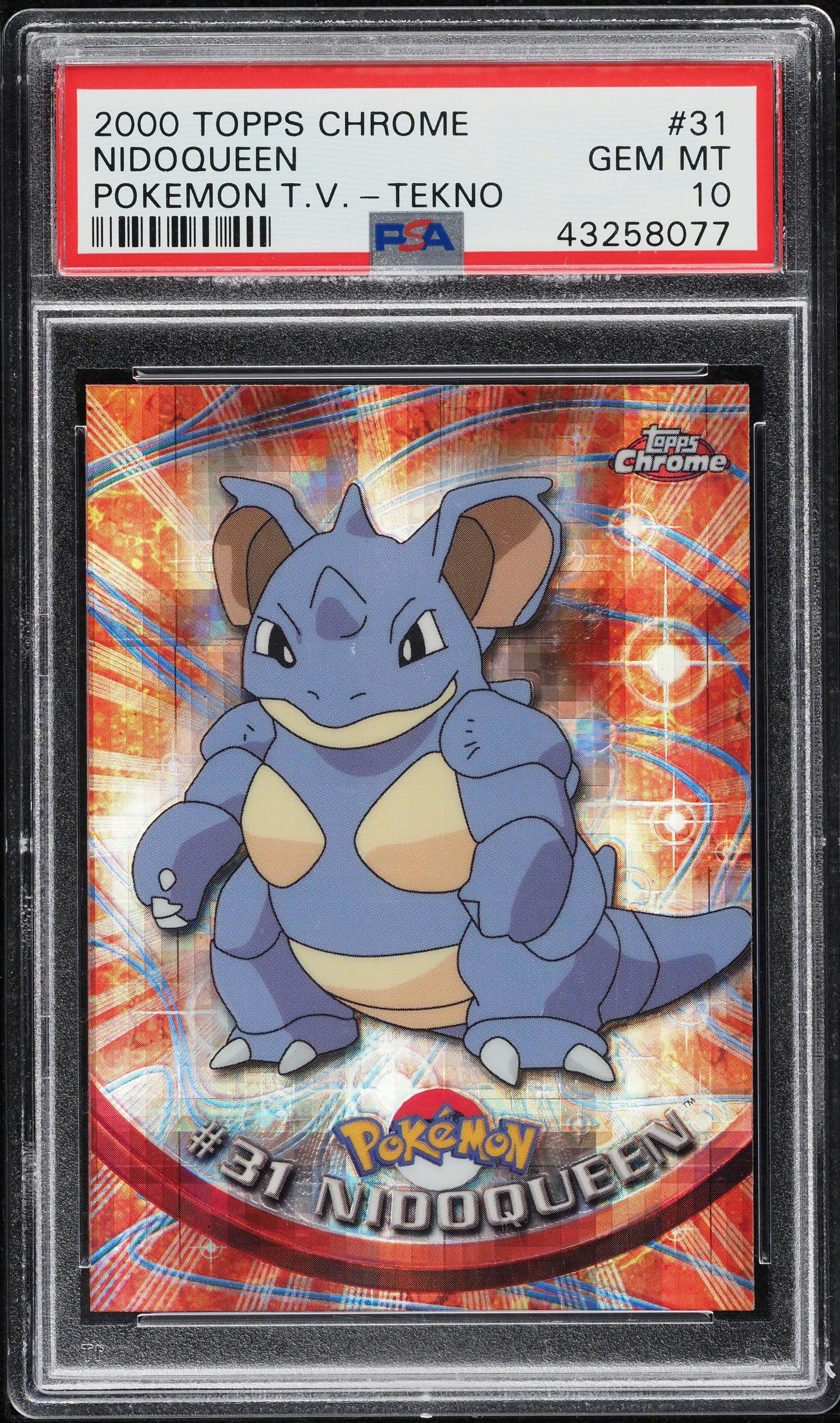 2000 Topps Chrome Pokemon Series 1 Tekno Nidoqueen #31 PSA 10 GEM MINT