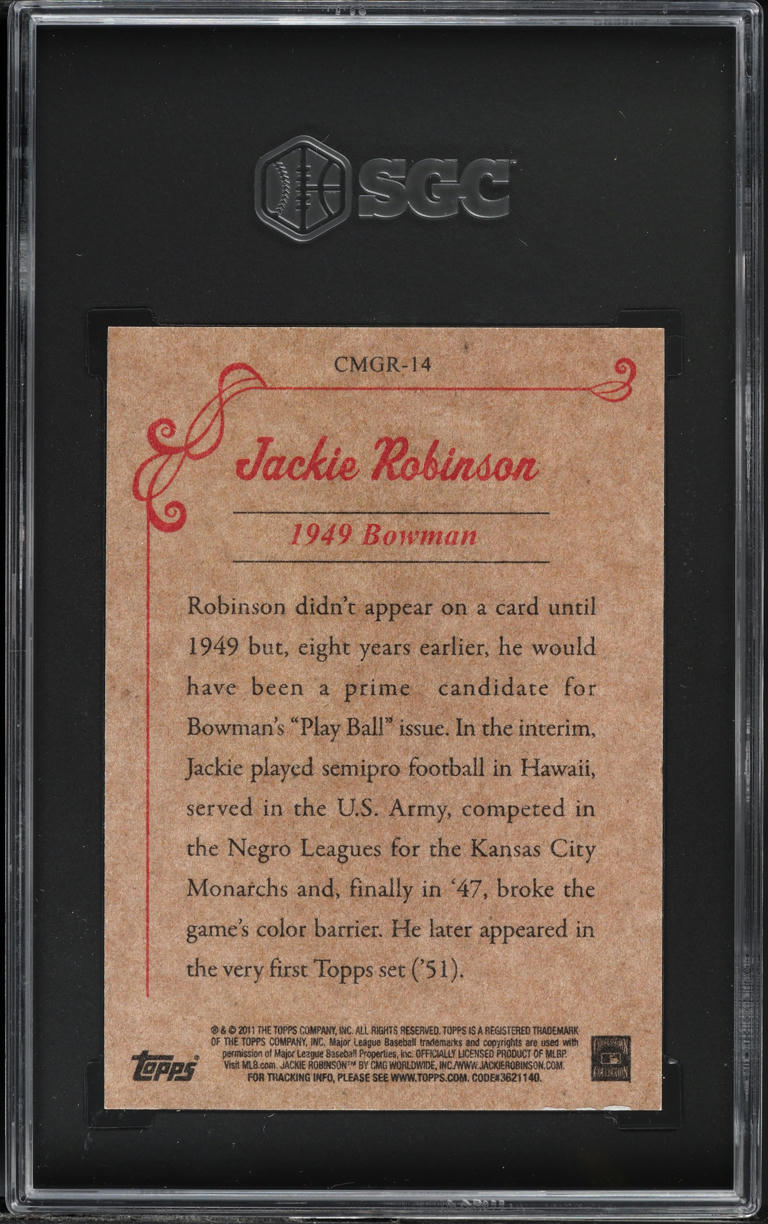 2011 Topps '49 Bowman Reprint Jackie Robinson #CMGR-14 SGC 9 MINT