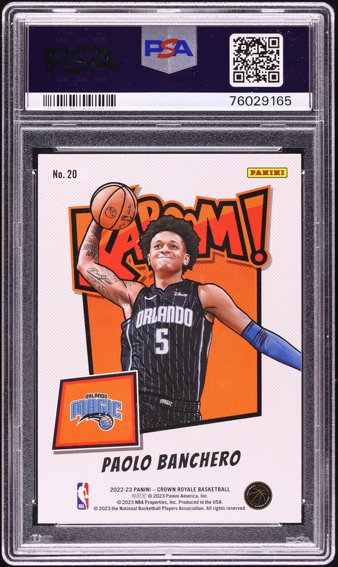 2022 Crown Royale Kaboom! Paolo Banchero ROOKIE #20 PSA 10 GEM MINT
