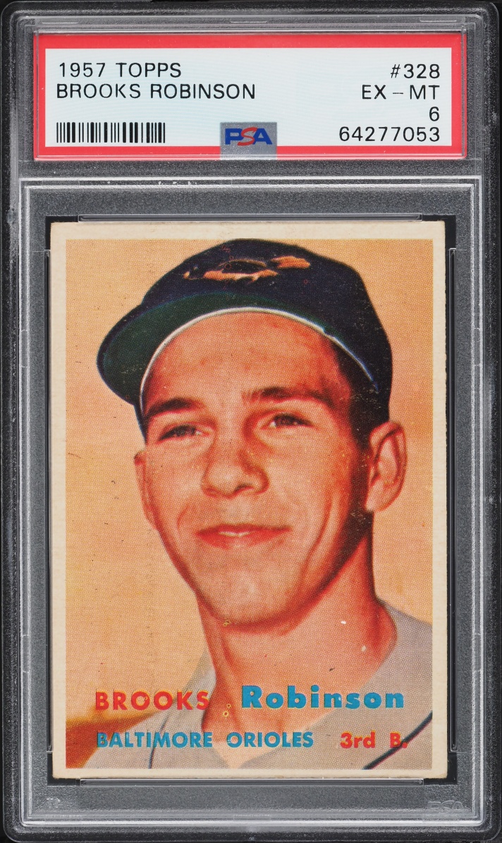 1957 Topps Brooks Robinson ROOKIE #328 PSA 6 EXMT