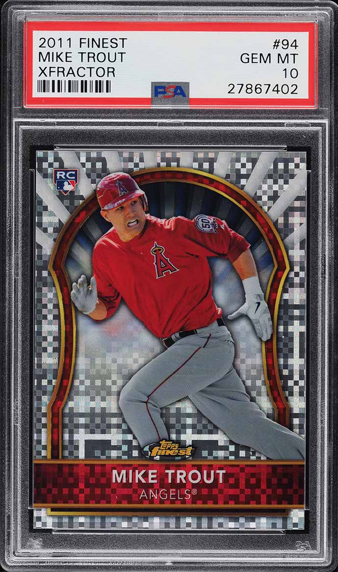 2011 Finest Xfractor Mike Trout ROOKIE /299 #94 PSA 10 GEM MINT